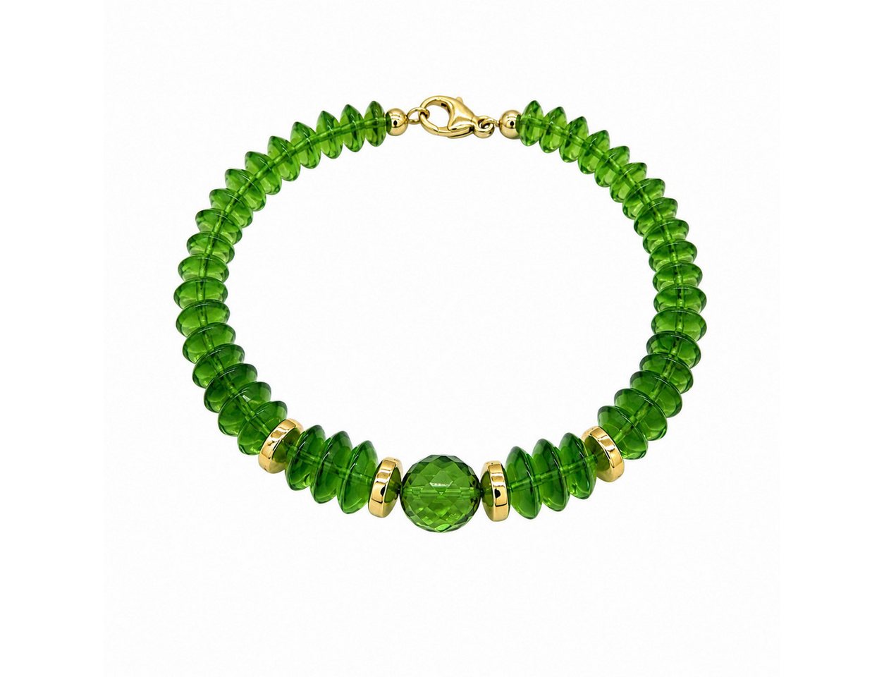 Sogni d'oro Armband "Bernstein-Farbwunder" mit grünem Bernstein und Hämatit, Silber 925 vergoldet – Bild 3 von 3