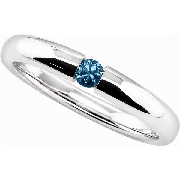 Sogni d'oro Fingerring mit blauem Brillant, Weißgold 585
