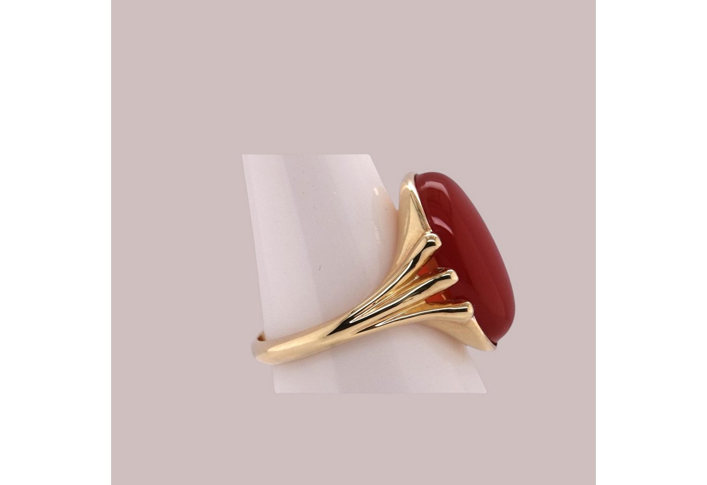 Sogni d'oro Fingerring mit Carneol, Silber 925 vergoldet – Bild 4 von 4