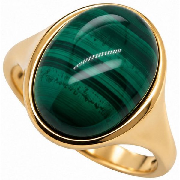 Sogni d'oro Fingerring mit Malachit, Silber 925 vergoldet