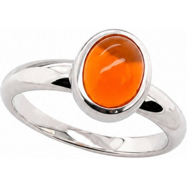Sogni d'oro Fingerring "Opalglut" mit orangenem Kristallopal, Silber 925