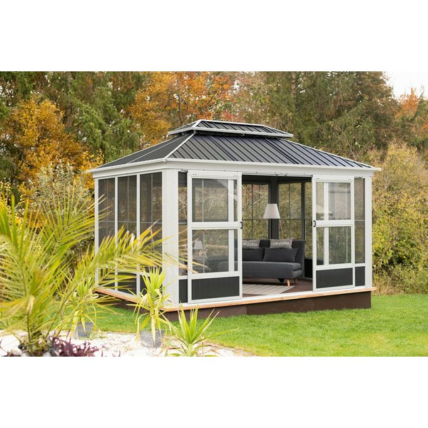 Sojag Pavillon »Olan 1014«, (Set), aus Aluminium, mit Wintergarten, inkl. Moskitonetzen