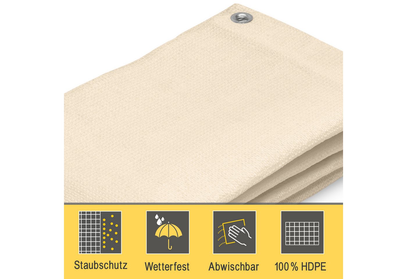 Sol Royal Balkonsichtschutz Balkon Sichtschutz blickdichte Balkonumspannung 90x500 cm, Crene Schutz für Balkon Geländer Sichtschutz Abdeckung mit Ösen und Korde – Bild 5 von 5