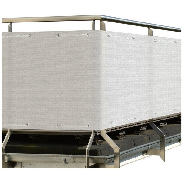 Sol Royal Balkonsichtschutz Balkon Sichtschutz blickdichte Balkonumspannung 90x500 cm, Weiß Schutz für Balkon Geländer Sichtschutz Abdeckung mit Ösen und Kordel