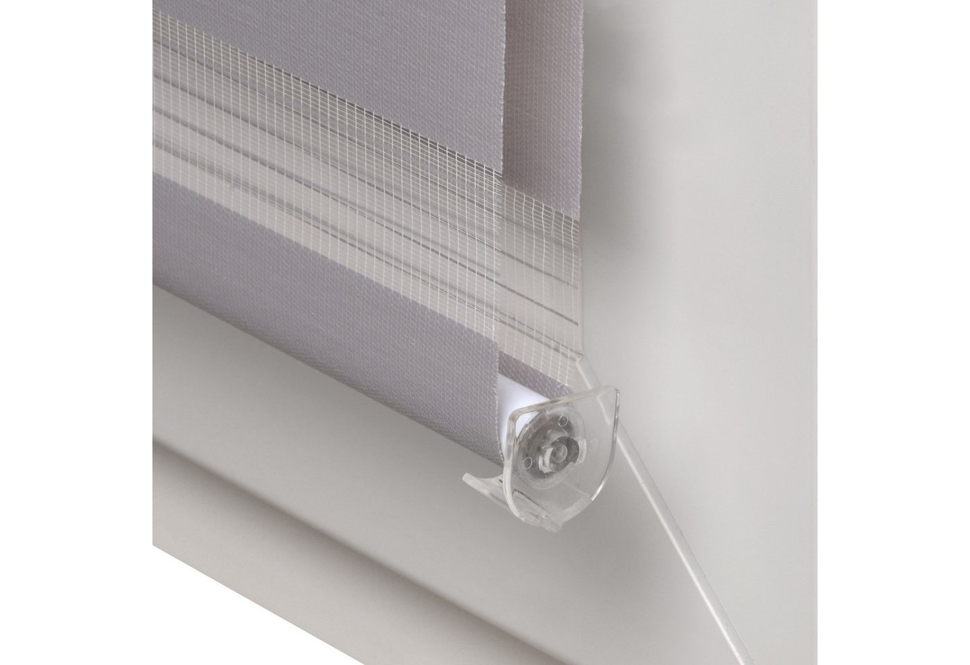 Doppelrollo Doppelrollo SolDecor DL2, 40x150cm, Grau – Klemmfix ohne Bohren, Sol Royal, Fensterrollo Innen Rollos für Fenster ohne Bohren Sicht & Sonnenschutz – Bild 5 von 5
