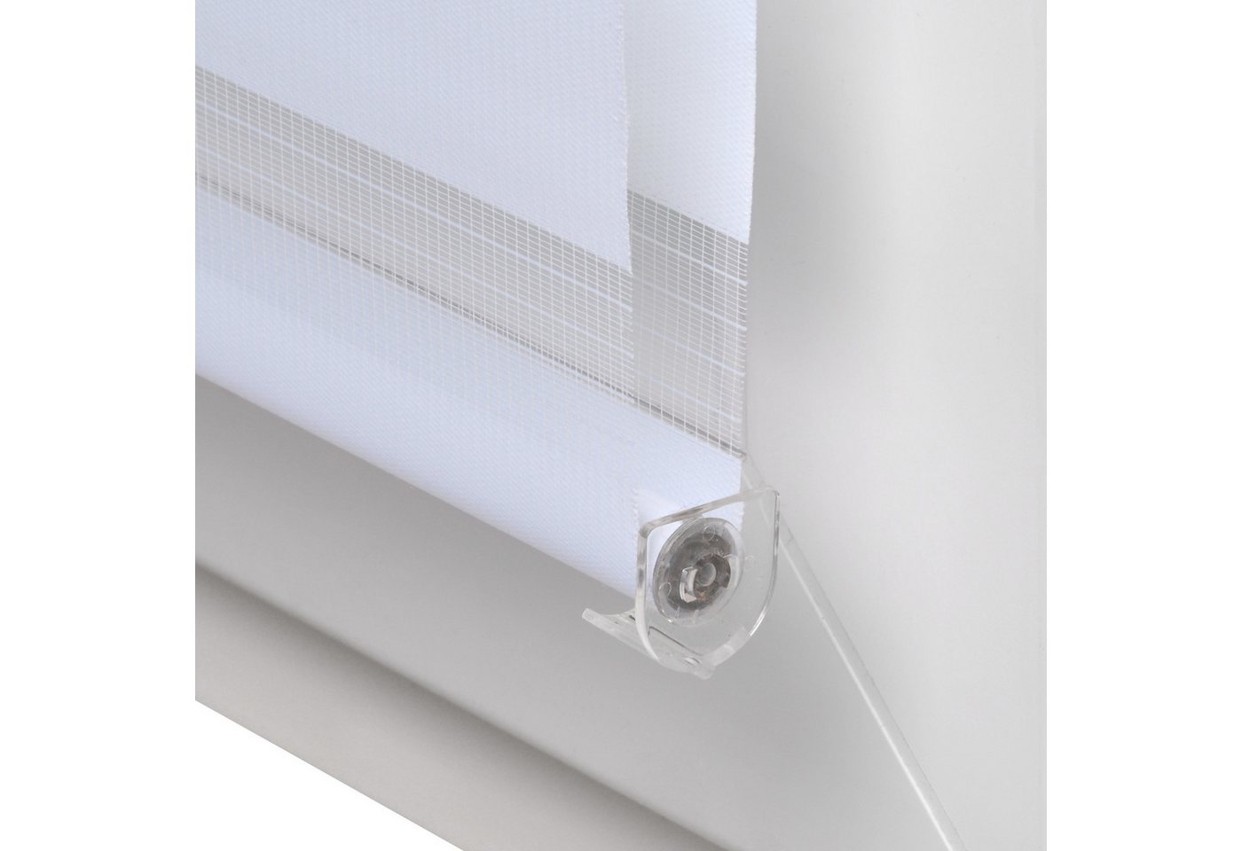 Doppelrollo Doppelrollo SolDecor DL2, 40x150cm, Weiß – Klemmfix ohne Bohren, Sol Royal, Fensterrollo Innen Rollos für Fenster ohne Bohren Sicht & Sonnenschutz – Bild 5 von 5