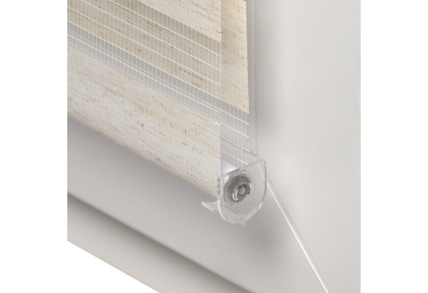 Doppelrollo Doppelrollo SolDecor DL2, 40x150cm, Leinen – Klemmfix ohne Bohren, Sol Royal, Fensterrollo Innen Rollos für Fenster ohne Bohren Sicht & Sonnenschutz – Bild 5 von 5