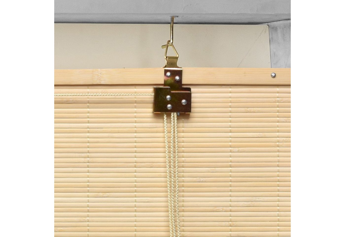 Rollo Bambusrollo SolDecor B86, 60x160cm, Natur – Klemmfix ohne Bohren, Sol Royal, Raffrollo Bambus Inkl Klemmfix, Holzrollo mit Kindersicherheitsclip – Bild 4 von 4