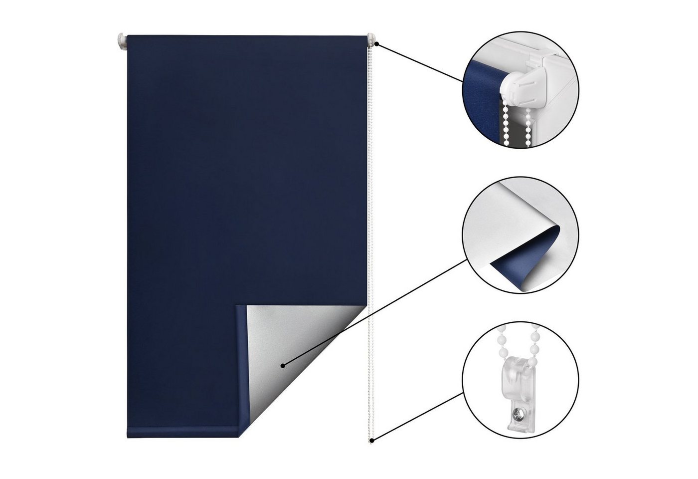 Rollo Thermorollo SolReflect T42, 40x160cm, Blau, Verdunkelung, Sol Royal, Rollos für Fenster ohne Bohren mit Thermobeschichtung Wärmeschutz – Bild 2 von 4
