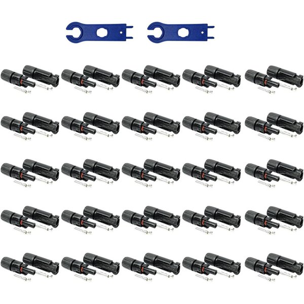 solartronics Solarmodul 5-100 Paar Solarstecker Solar-Spannschlüssel Set, Wasserdicht, (25-St)