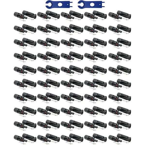 solartronics Solarmodul 5-100 Paar Solarstecker Solar-Spannschlüssel Set, Wasserdicht, (50-St)