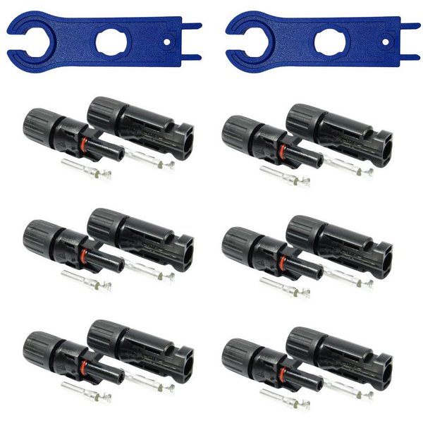 solartronics Solarmodul 5-100 Paar Solarstecker Solar-Spannschlüssel Set, Wasserdicht, (6-St)