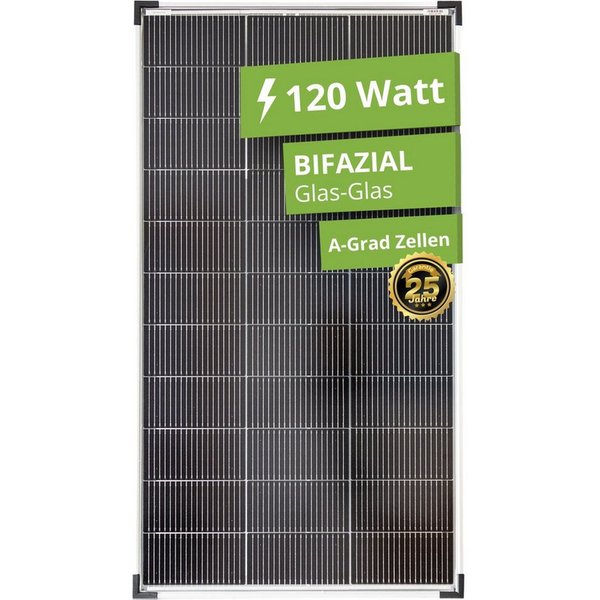 solartronics Solarmodul Monokristallines Solarpanel 120W 18V Bifazial, Monokristallin