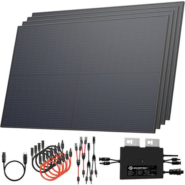 Solarway Balkonkraftwerk 2000W / 800W komplett Steckdose - neuester 800W Wechselrichter, 2000 W, Monokristallin, (Komplettset, bifaziale Solarmodule & Envertech
