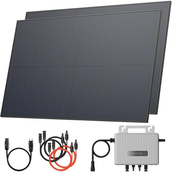 Solarway Balkonkraftwerk 920Wp / 800W komplett Steckdose - neuester EcoFlow Stream 800 Watt, 920 W, Monokristallin, (Solarway 460W Solarmodul & EcoFlow STREAM),