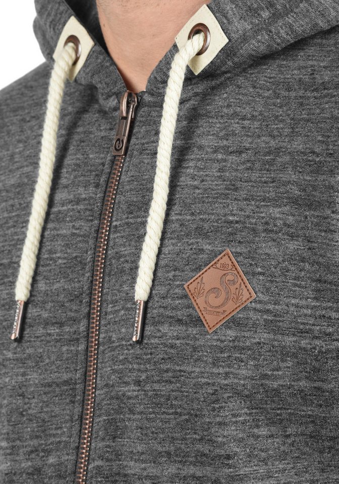 !Solid Kapuzensweatjacke SDCraig Kapuzensweatshirt mit Melange Optik – Bild 4 von 5