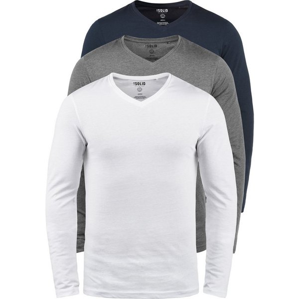 !Solid Langarmshirt SDBasil (3-tlg) 3er Pack Langarmshirts