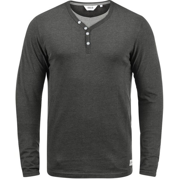 !Solid Langarmshirt SDDoriano Longsleeve im Double-Layer Look
