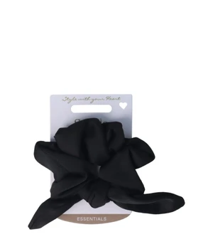 Solida Scrunchie mit Schleife schwarz Haargummi · 2 Stk