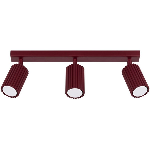 SOLLUX lighting Deckenleuchte Deckenleuchte KARBON 3L burgund, Nicht enthalten