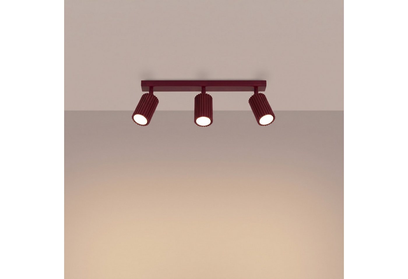 SOLLUX lighting Deckenleuchte Deckenleuchte KARBON 3L burgund, Nicht enthalten – Bild 3 von 5