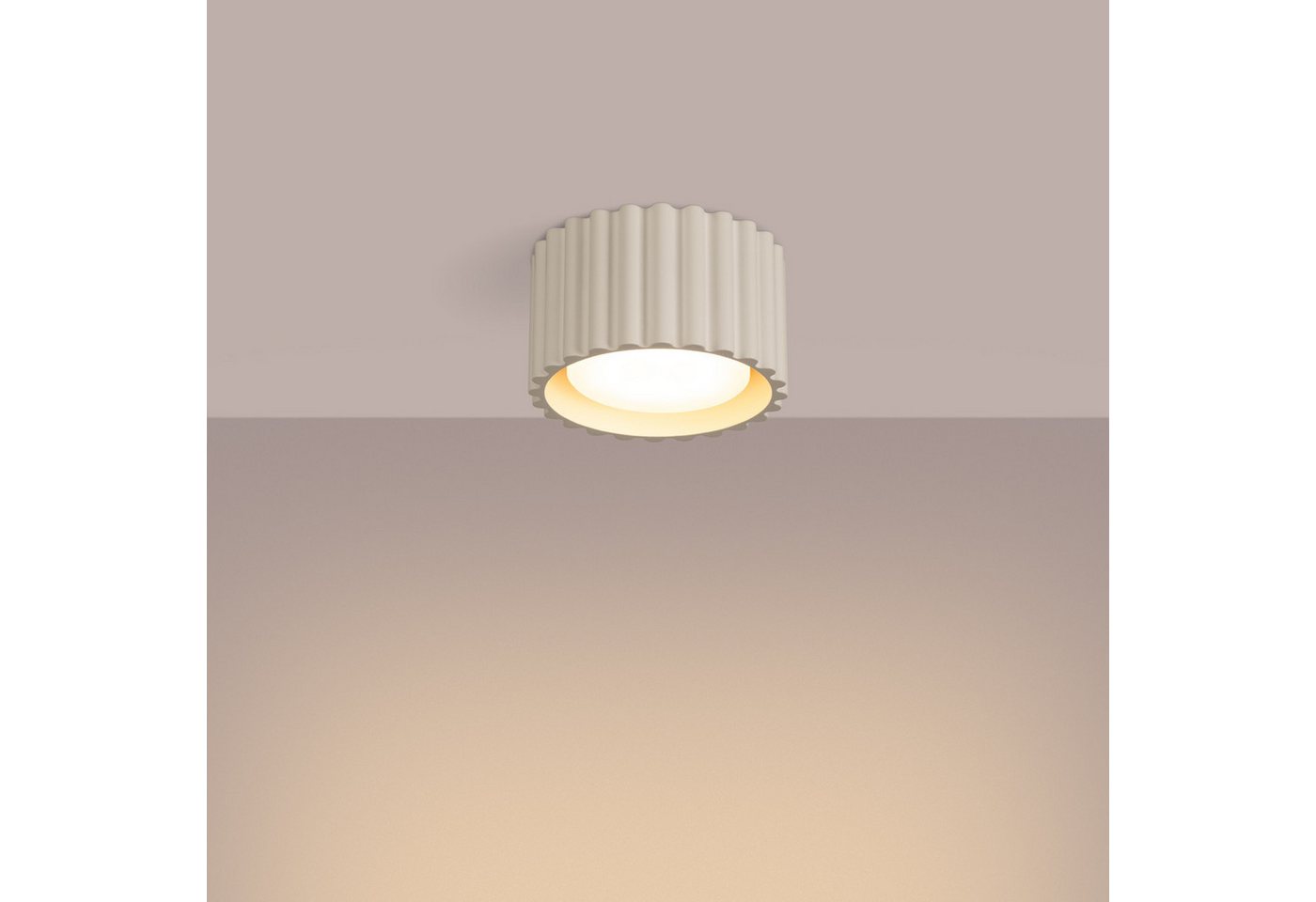 SOLLUX lighting Deckenleuchte Plafond Aura 1 Beige Gx53, Nicht enthalten – Bild 3 von 5
