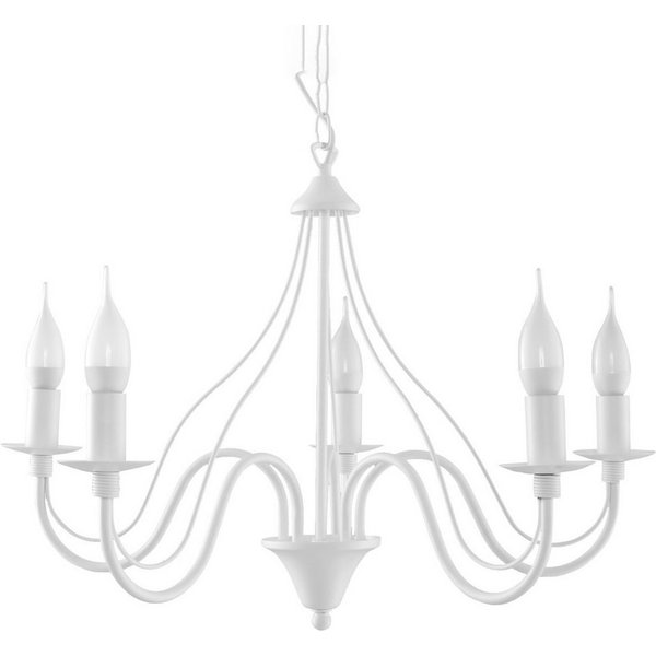 SOLLUX lighting Kronleuchter Kronleuchter Minerwa 5 Weiß, Nicht enthalten