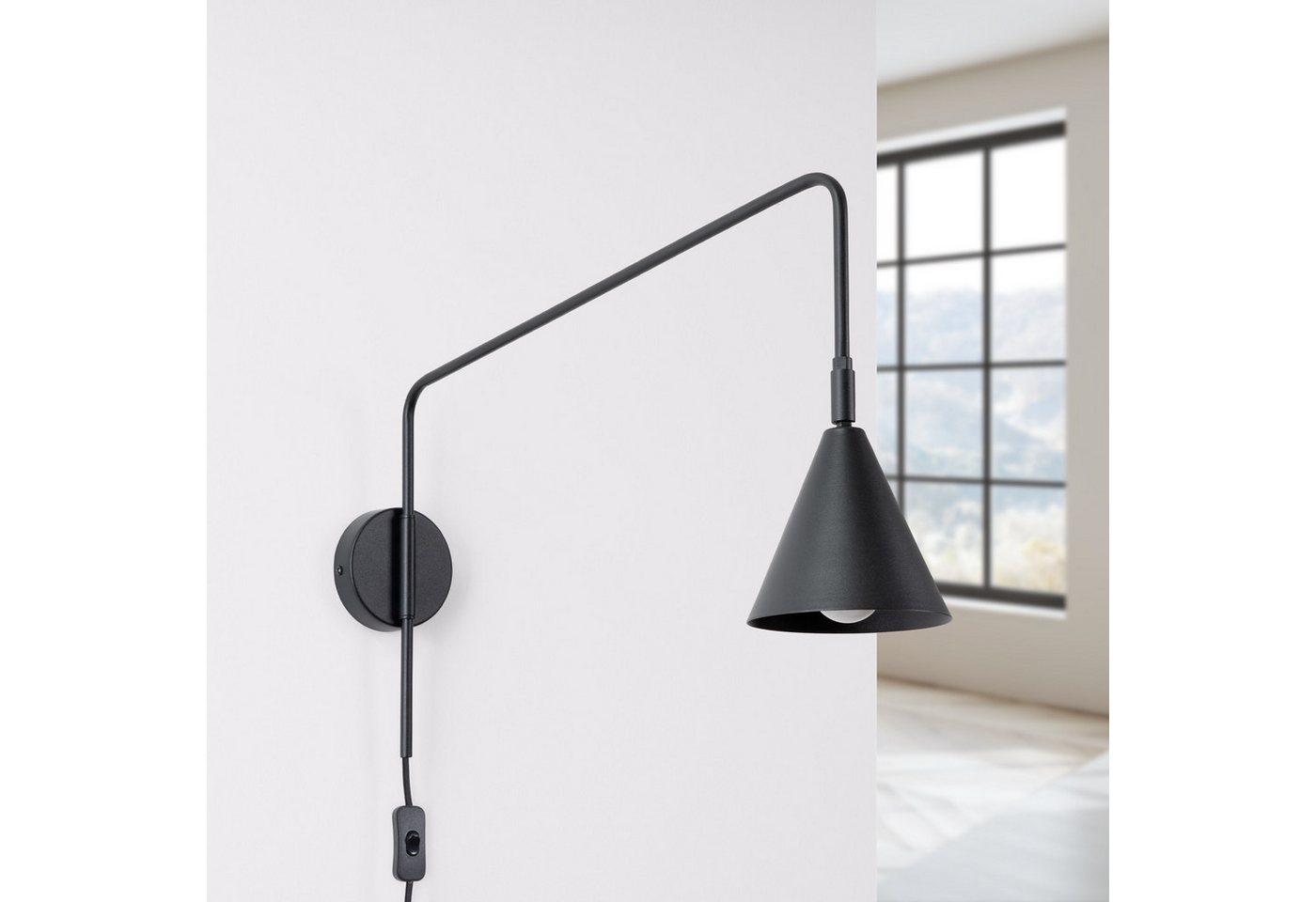 SOLLUX lighting Wandleuchte Wandleuchte Nox Schwarz, Nicht enthalten – Bild 2 von 5