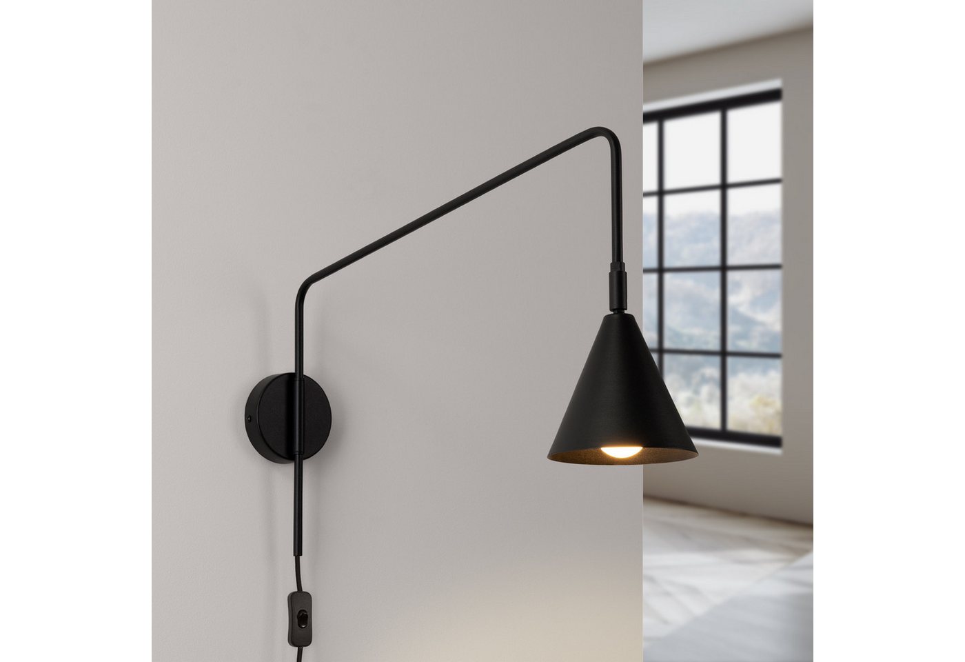 SOLLUX lighting Wandleuchte Wandleuchte Nox Schwarz, Nicht enthalten – Bild 3 von 5