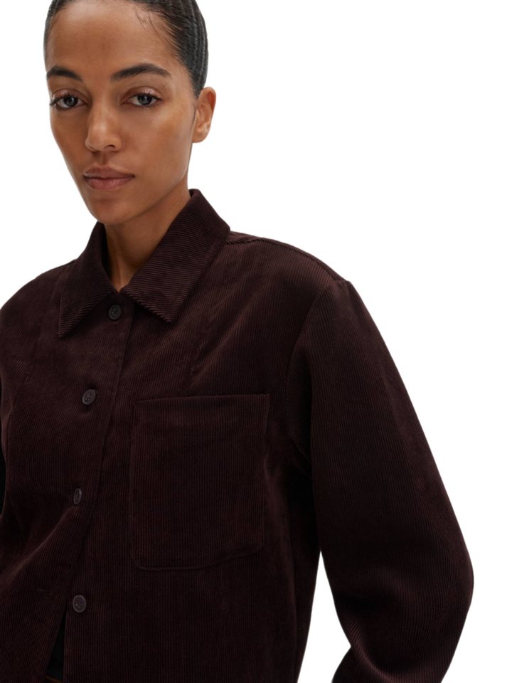 someday Blusenshirt braun,Casual,Polyester,Unifarben,Umlegekragen,Lang,Boxy Fit – Bild 4 von 5