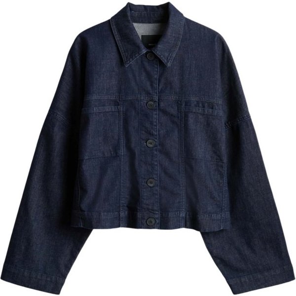 someday Jeansjacke blau,Casual,Baumwolle,Unifarben,Umlegekragen,Lang,Regular Fit