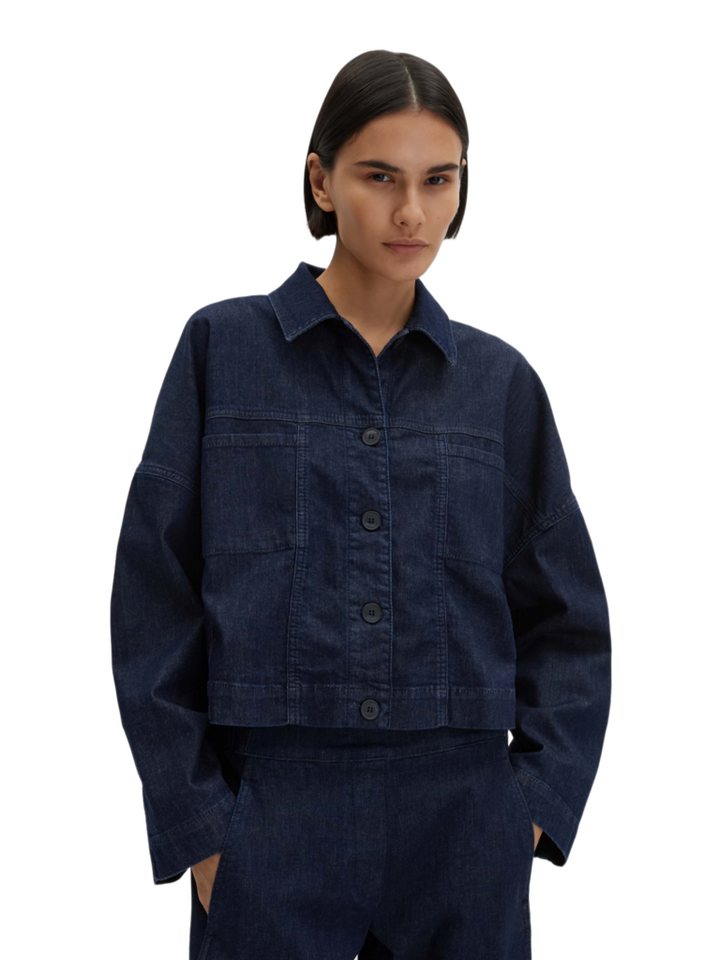 someday Jeansjacke blau,Casual,Baumwolle,Unifarben,Umlegekragen,Lang,Regular Fit – Bild 2 von 5