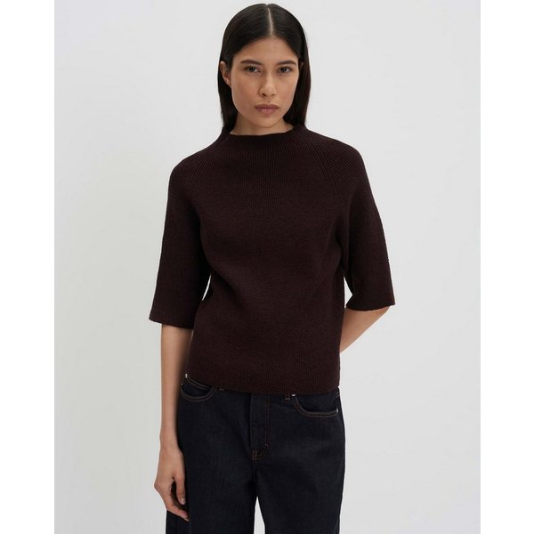 someday Kurzarmpullover Rippstrickpullover aus Baumwollmix Slim Fit Elastische Qualität für hohen Tragekomfort