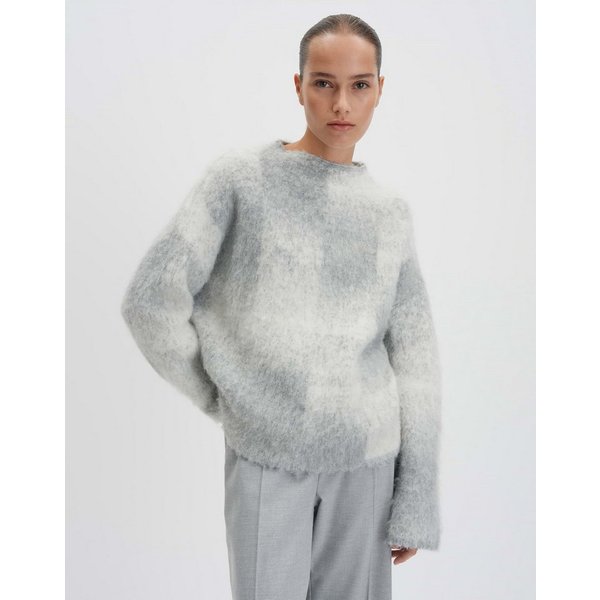 someday Strickpullover TEONIE Loose mit Jacquardmuster Jacquard-Pullover mit weitem Schnitt und modernem Funnel Neck