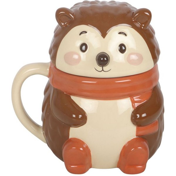 Something Different Tasse Vintage Tasse Kaffeebecher Igel mit Deckel – Hazel Hedgehog