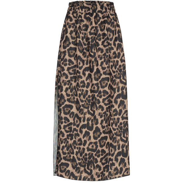 CLOUD 5IVE Sommerrock CLOUD 5IVE Maxi Skirt with side slit and leo print (1-tlg)