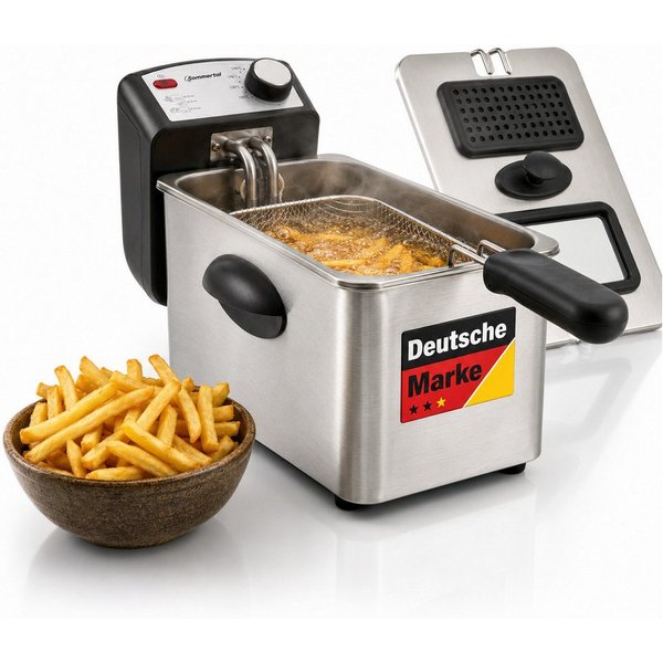 Sommertal Fritteuse, 2000 W, Öl Fritteuse 130–200°C Deep Fryer für Pommes EF2000