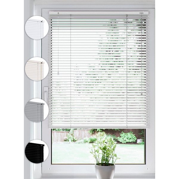 Sonello Jalousie Klemmfix ohne u. mit Bohren 30cm x 220cm Weiß Aluminium Jalousette, Klemmfix, Inkl. Halterung für Decken- u. Wandmontage Alu Jalousie Fenster u