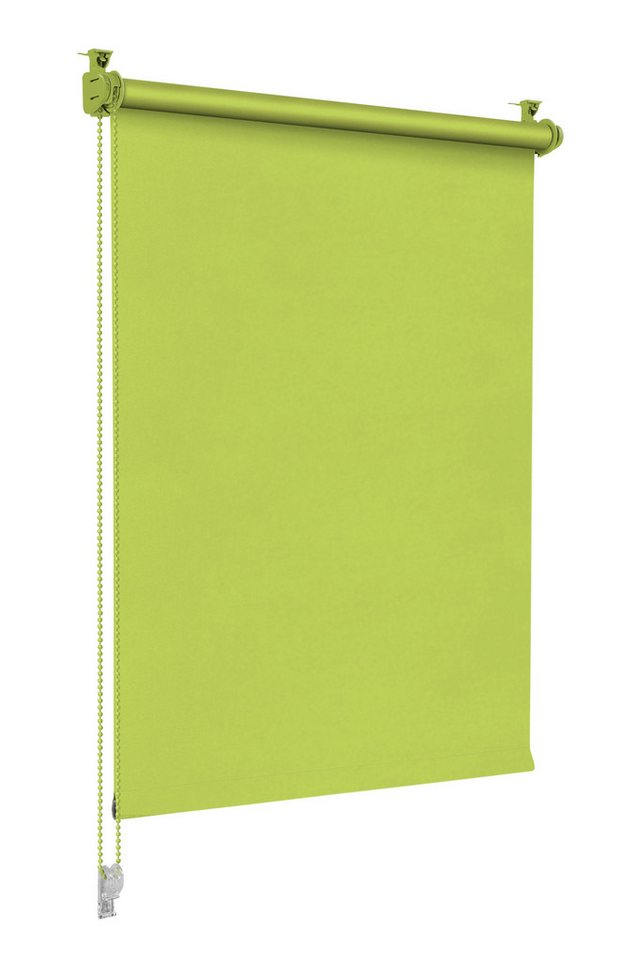 Verdunklungsrollo Seitenzugrollo, Sonello, verdunkelnd, einfache Montage ohne Bohren, freihängend, Klemmfix, 30 cm x 100 cm Olivgrün Verdunkelungsrollo, Rollos, – Bild 2 von 5