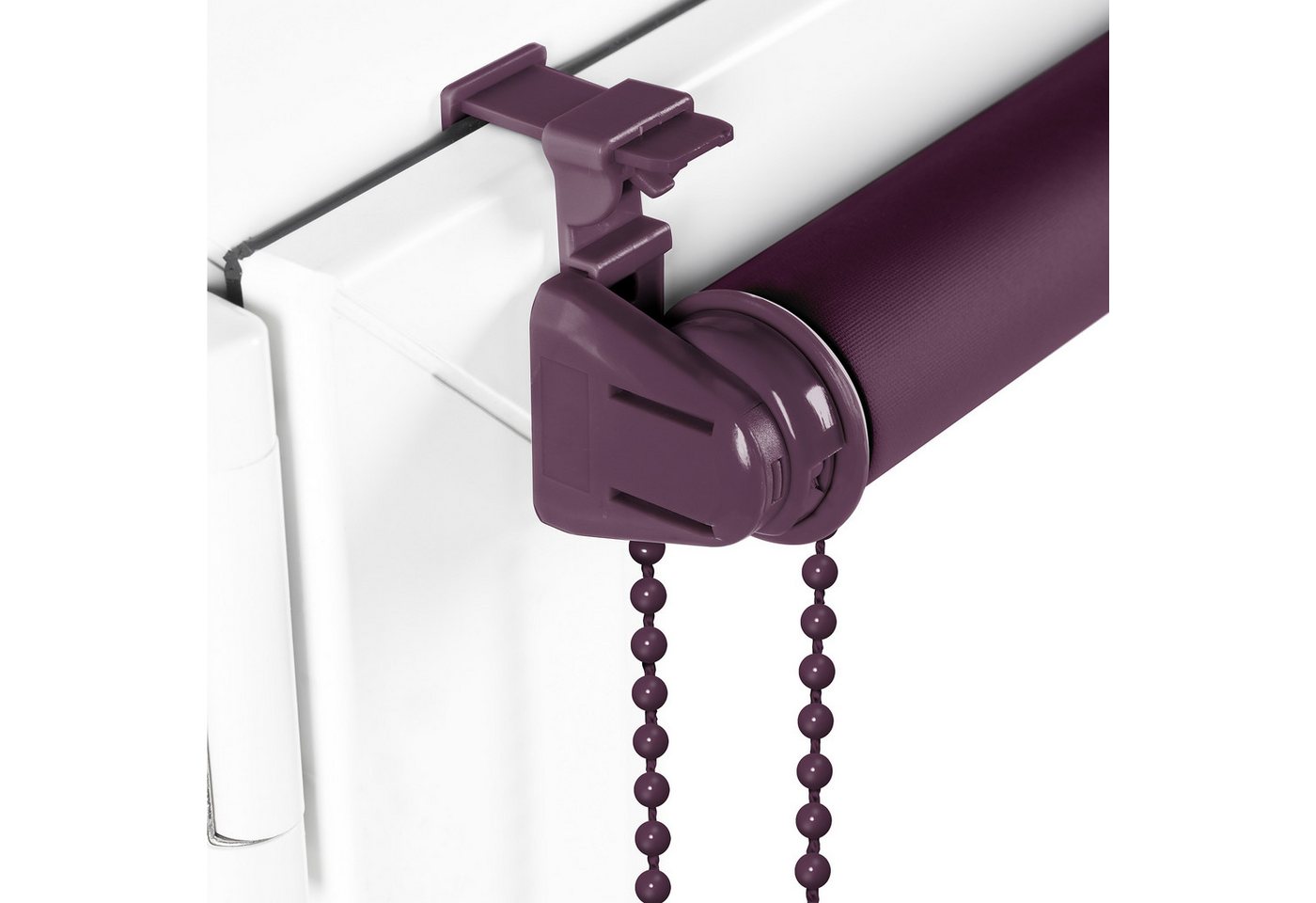 Verdunklungsrollo Seitenzugrollo, Sonello, verdunkelnd, einfach Montage ohne Bohren, freihängend, Klemmfix, 30cm x 100cm Violett Verdunkelungsrollo, Rollos Fens – Bild 5 von 5