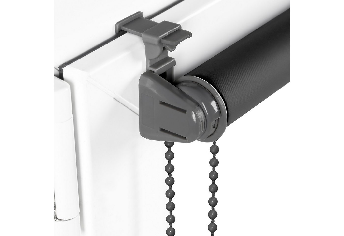 Verdunklungsrollo Seitenzugrollo, Sonello, verdunkelnd, einfach Montage ohne Bohren, Klemmfix, 25cm x 100cm Grau Verdunkelungsrollo, Rollos für Fenster, Sonnens – Bild 5 von 5