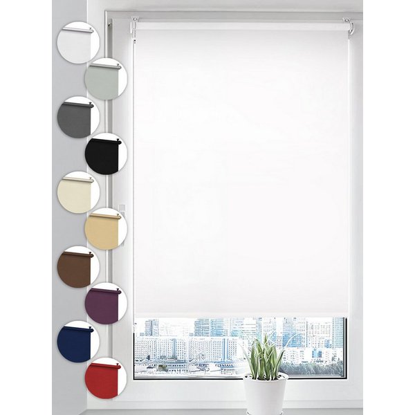 Verdunklungsrollo Seitenzugrollo, Sonello, verdunkelnd, einfach Montage ohne Bohren, Klemmfix, 25cm x 100cm Weiß Verdunkelungsrollo, Rollos Fenster, Sonnenschut