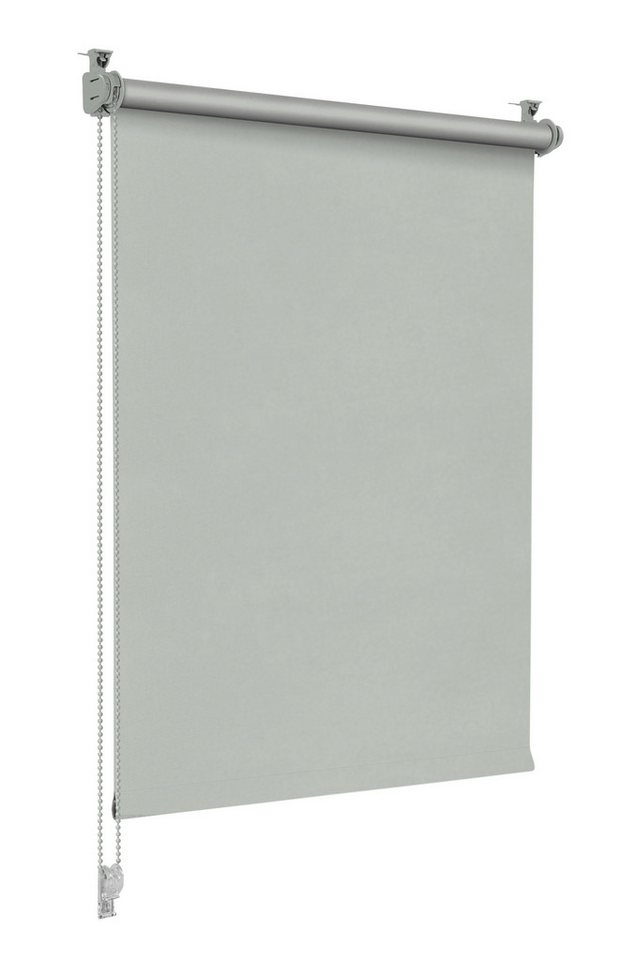 Verdunklungsrollo Seitenzugrollo, Sonello, verdunkelnd, einfach Montage ohne Bohren, freihängend, Klemmfix, 55cm x 100cm Hellgrau Verdunkelungsrollo, Rollos, So – Bild 2 von 5