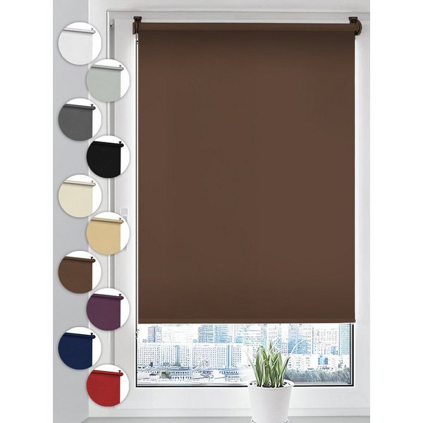 Verdunklungsrollo Seitenzugrollo, Sonello, verdunkelnd, einfach Montage ohne Bohren, freihängend, Klemmfix, 30cm x 130cm Braun Verdunkelungsrollo, Rollos Fenste