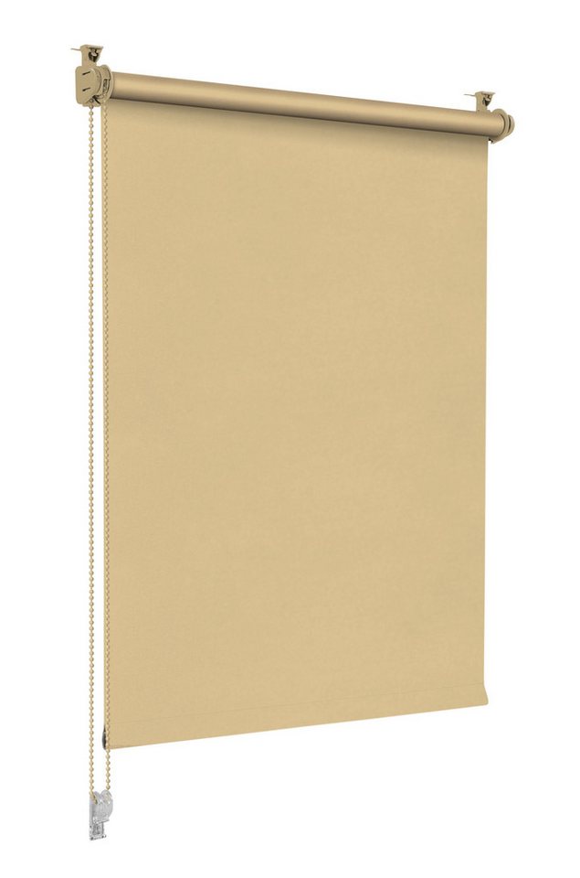Verdunklungsrollo Seitenzugrollo, Sonello, verdunkelnd, einfach Montage ohne Bohren, freihängend, Klemmfix, 30cm x 130cm Beige Verdunkelungsrollo, Rollos Fenste – Bild 2 von 5