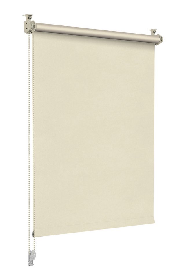 Verdunklungsrollo Seitenzugrollo, Sonello, verdunkelnd, einfach Montage ohne Bohren, freihängend, Klemmfix, 30cm x 100cm Creme Verdunkelungsrollo, Rollos Fenste – Bild 2 von 5