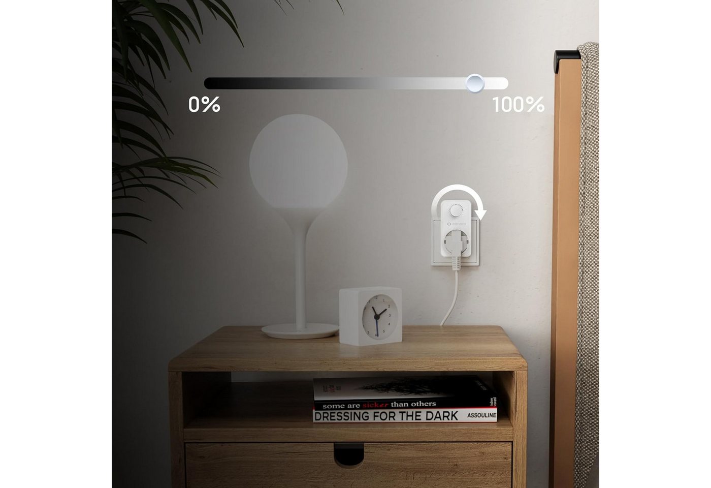 sonero Drehdimmer Steckdosendimmer Adapter mit Helligkeitsregler – Bild 5 von 5