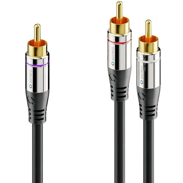 sonero sonero® Premium Cinch Audiokabel, 1x Cinch Stecker auf 2x Cinch Stecke Audio-Kabel