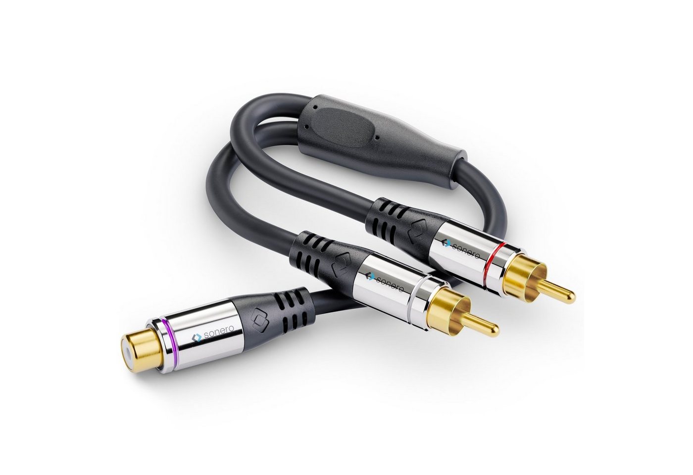 sonero sonero® Premium Subwoofer Audio Adapter, 0,20m, 2x Cinch Stecker auf Audio-Kabel – Bild 2 von 4