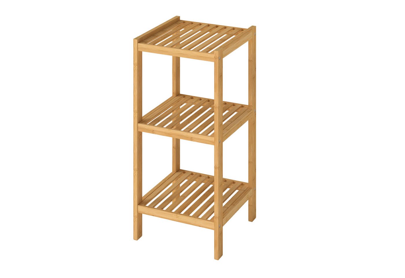 SONGMICS Badregal Badezimmerregal, 33 x 33 x 79.5 cm, aus Bambus, für Bad, Wohnzimmer, Küchenregal – Bild 4 von 5